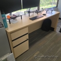 Blonde Straight Office Desk w/ Drawer Storage 71" x 24"